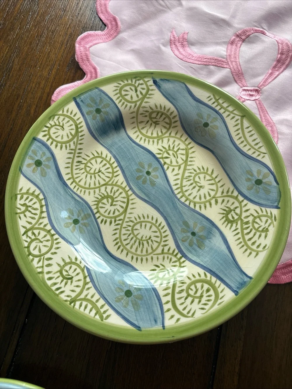 Pottery Barn Decorative Ceramic Bowls in Blue and Green - Set of 4
